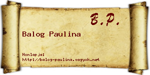 Balog Paulina névjegykártya