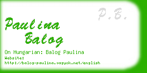 paulina balog business card